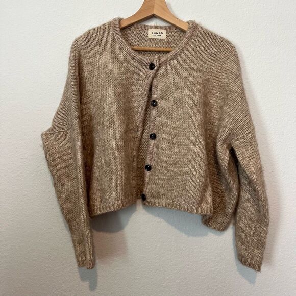 Cozy Tan Women's Cardigan Sweater - Picture 2 of 8